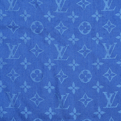 Louis Vuitton Silk Wool Monogram Shawl Blue 3 of 4