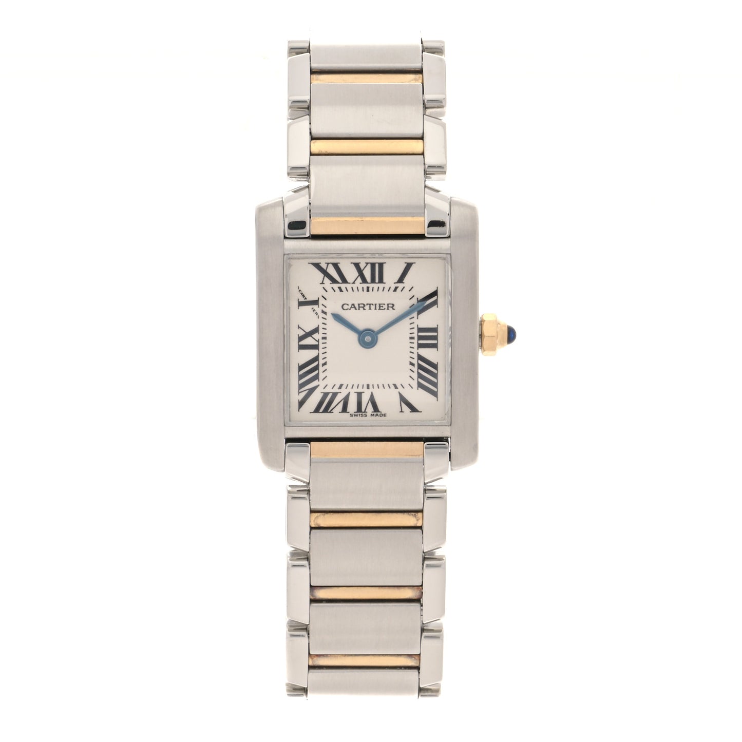 Stainless Steel 18K Yellow Gold 20mm Tank Francaise Quartz Watch