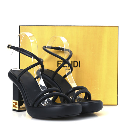 Fendi Nappa Baguette Ankle Strap 30/110mm Platform Sandals 38.5 Black 12 of 12