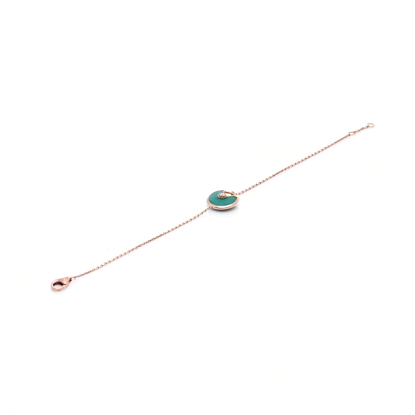 18K Pink Gold Diamond Malachite Amulette de Cartier Bracelet
