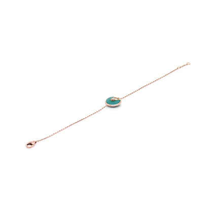 Cartier 18K Pink Gold Diamond Malachite Amulette de Cartier Bracelet 8 of 9