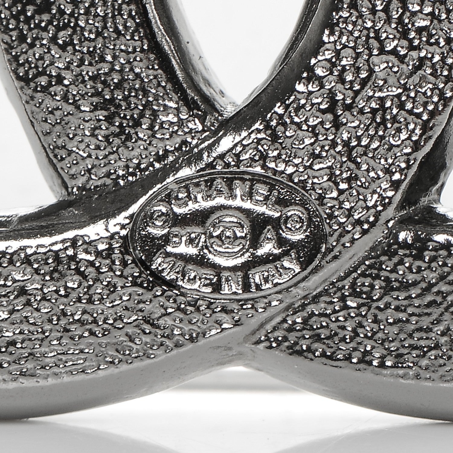 Chanel Baguette Crystal CC Brooch Silver Black 4 of 4