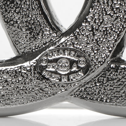 Chanel Baguette Crystal CC Brooch Silver Black 4 of 4