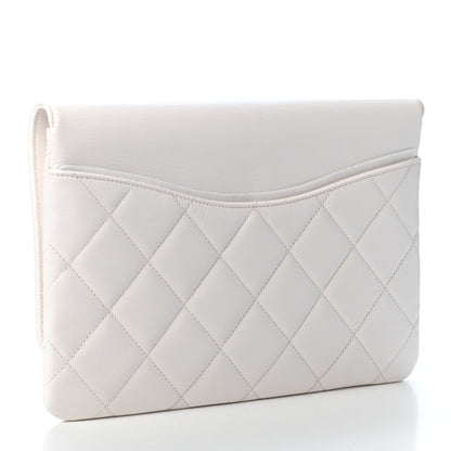 Chanel Goatskin Quilted Timeless CC Clutch White 2 of 4