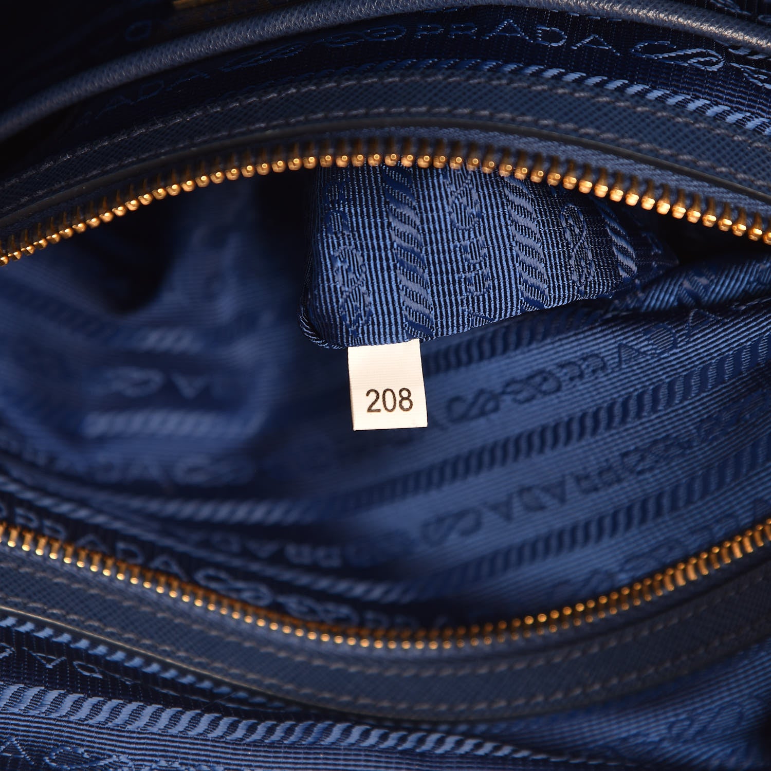 Prada Tessuto Nylon Saffiano Tote Bluette 9 of 10