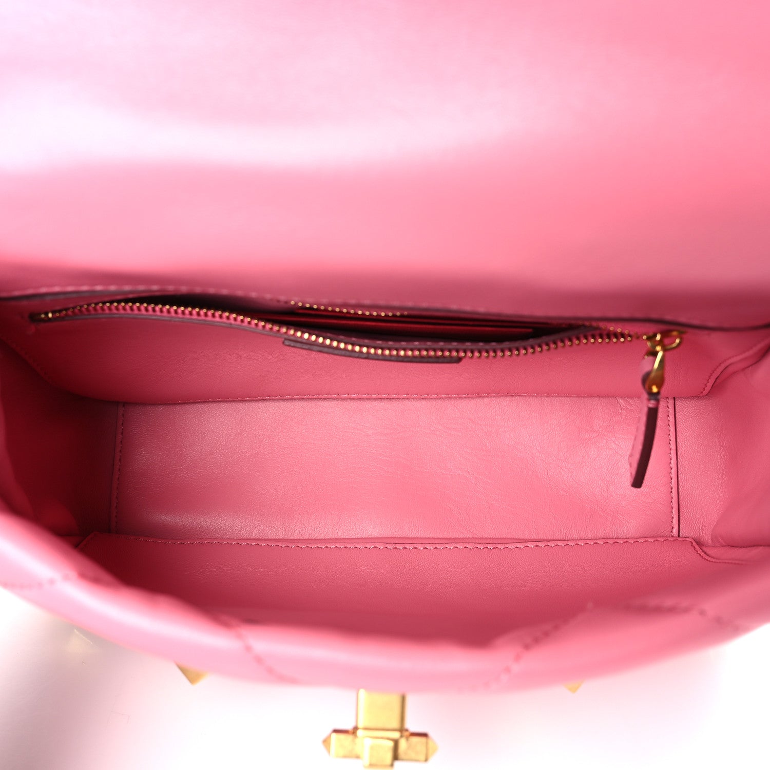 Valentino Garavani Nappa Medium Roman Stud Shoulder Bag Flamingo Pink 5 of 8