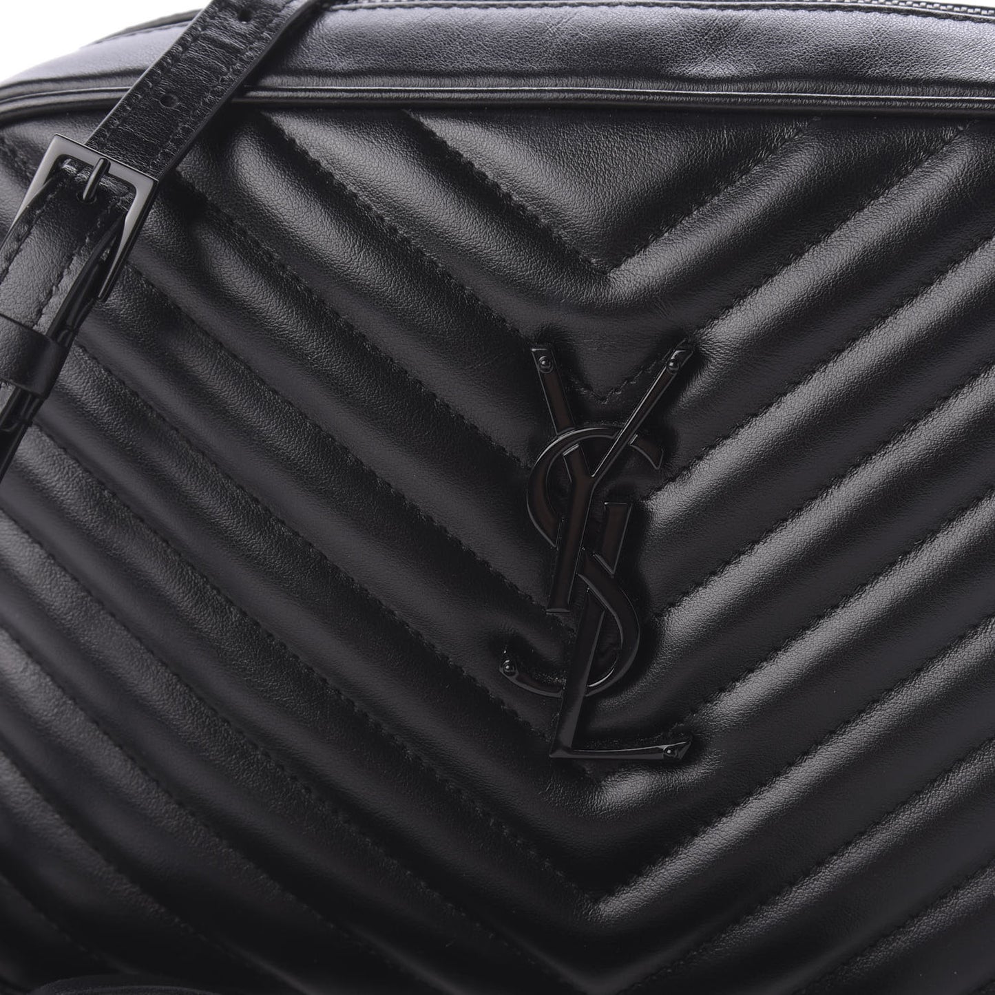 Calfskin Matelasse Monogram Lou Camera Bag Black
