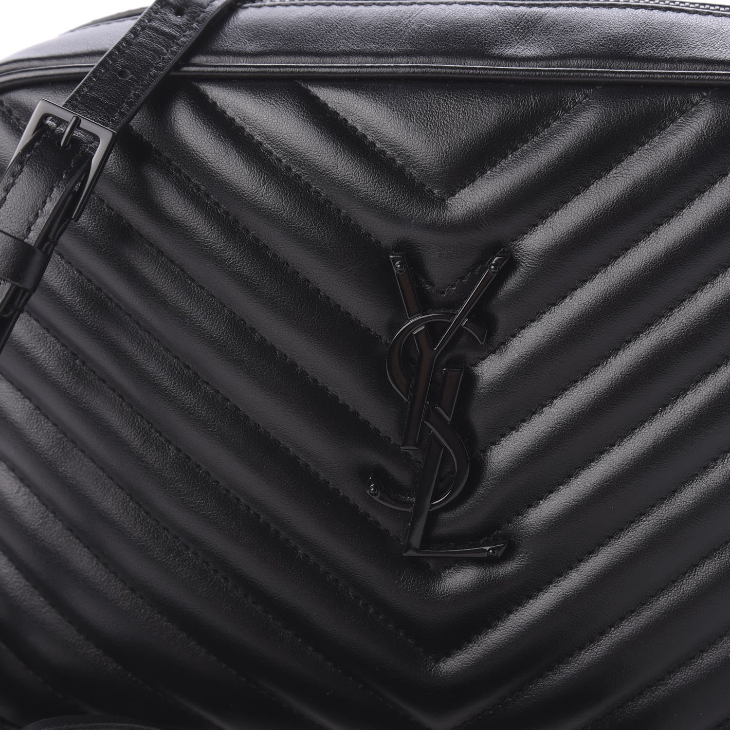 Saint Laurent Calfskin Matelasse Monogram Lou Camera Bag Black 9 of 9