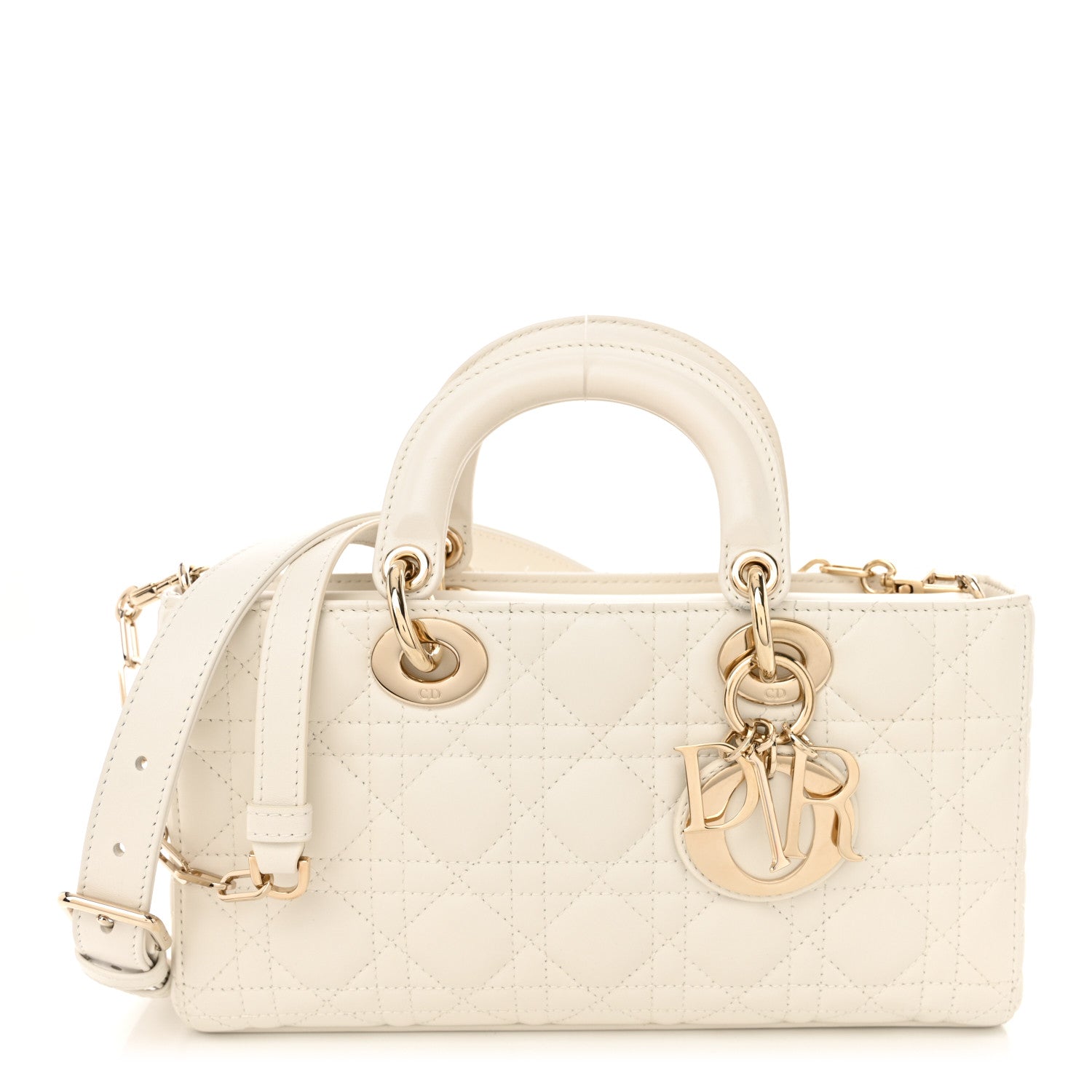 Christian Dior Calfskin Cannage Lady D-Joy White 1 of 10