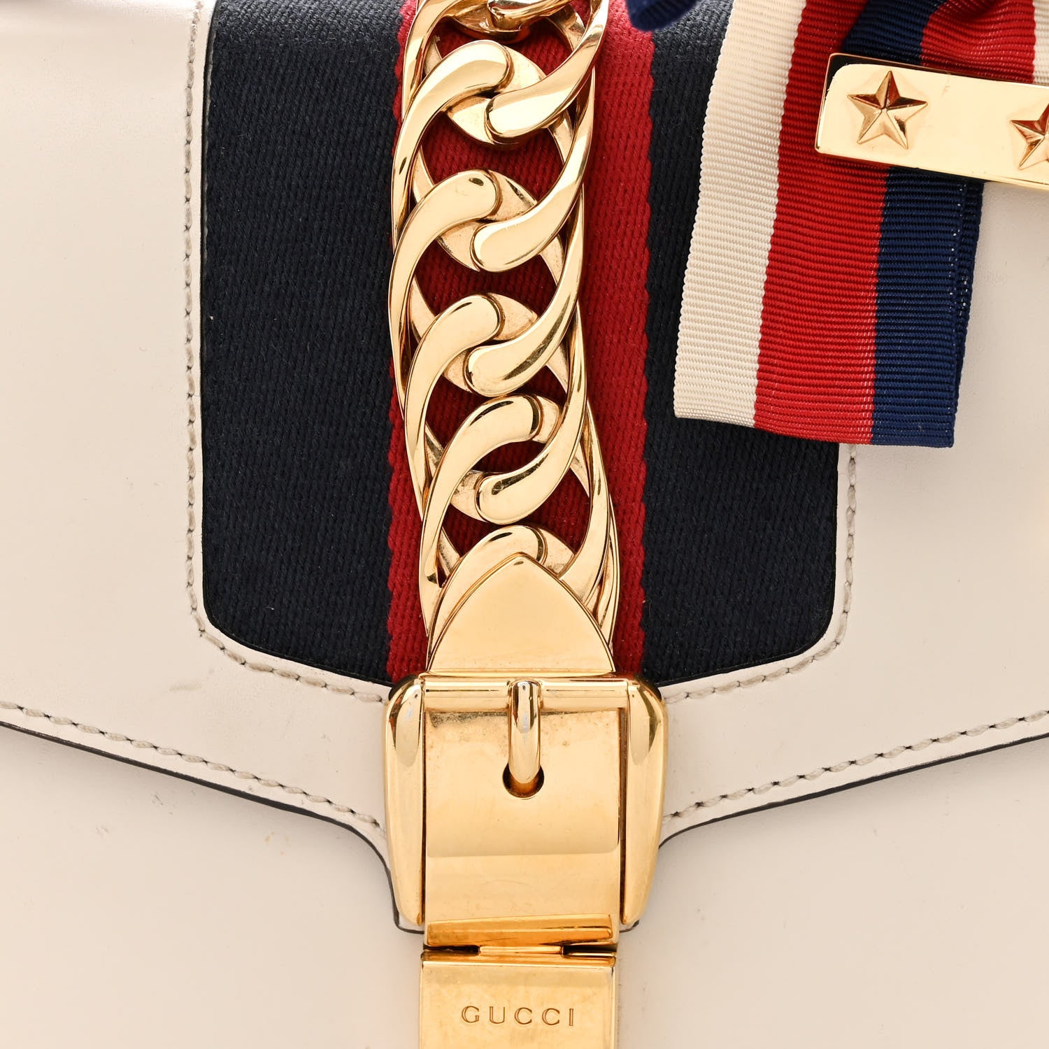 Gucci Calfskin Small Sylvie Shoulder Bag Off White 8 of 18