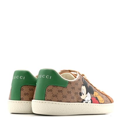 Gucci X DISNEY Mini Vintage GG Supreme Monogram Mickey Mouse Womens Ace Sneakers 35 Beige Vintage Sun Oil 5 of 11
