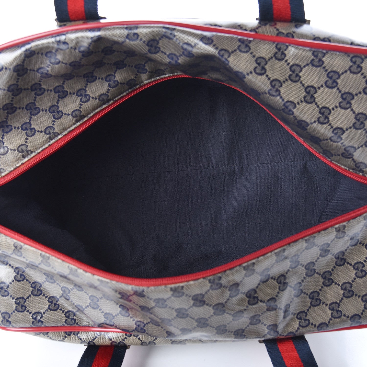 Gucci Crystal Monogram Web Medium Collapsible Carry On Duffle Navy 5 of 12