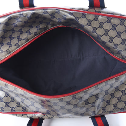 Gucci Crystal Monogram Web Medium Collapsible Carry On Duffle Navy 5 of 12