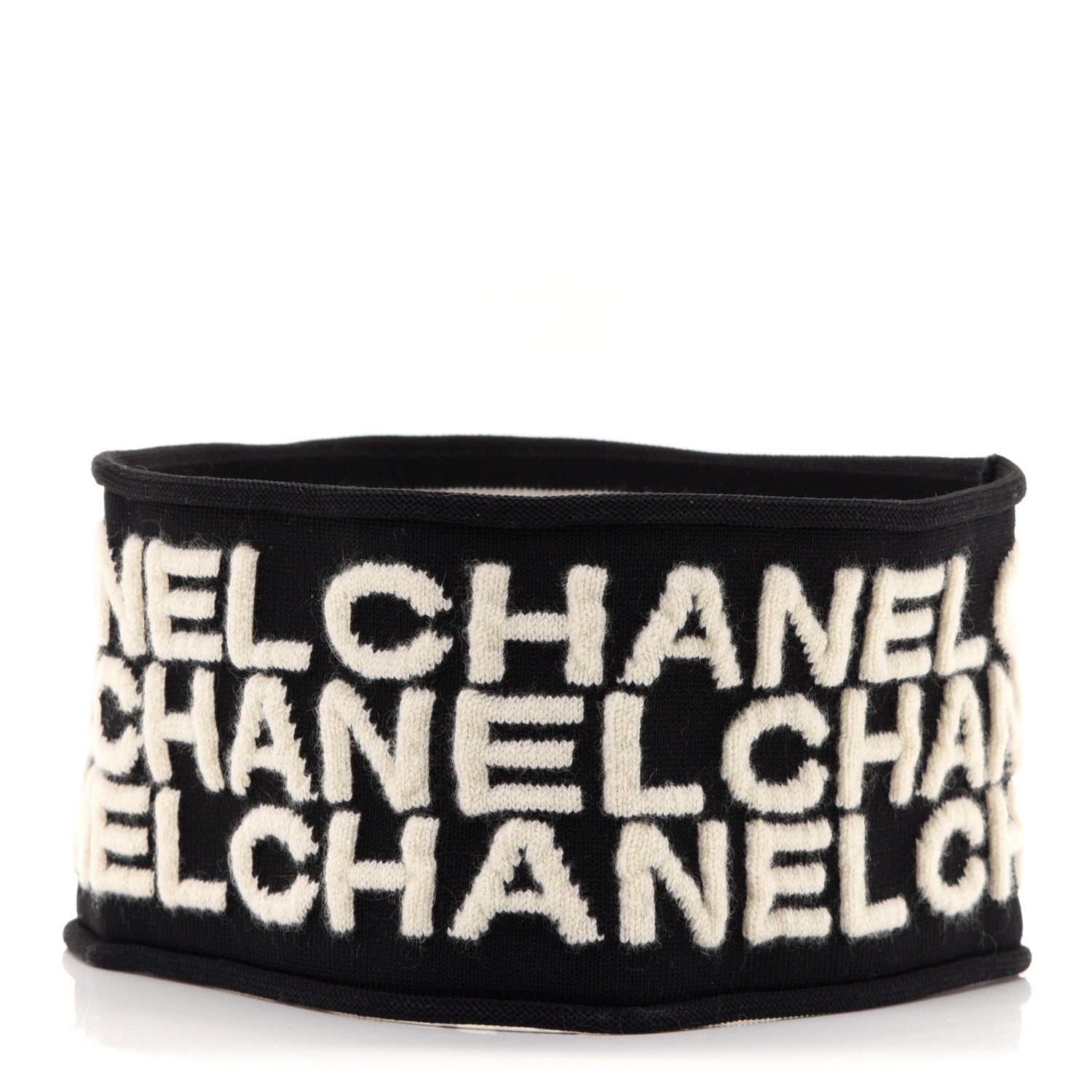 Chanel Cashmere Logo Headband Black White 4 of 7