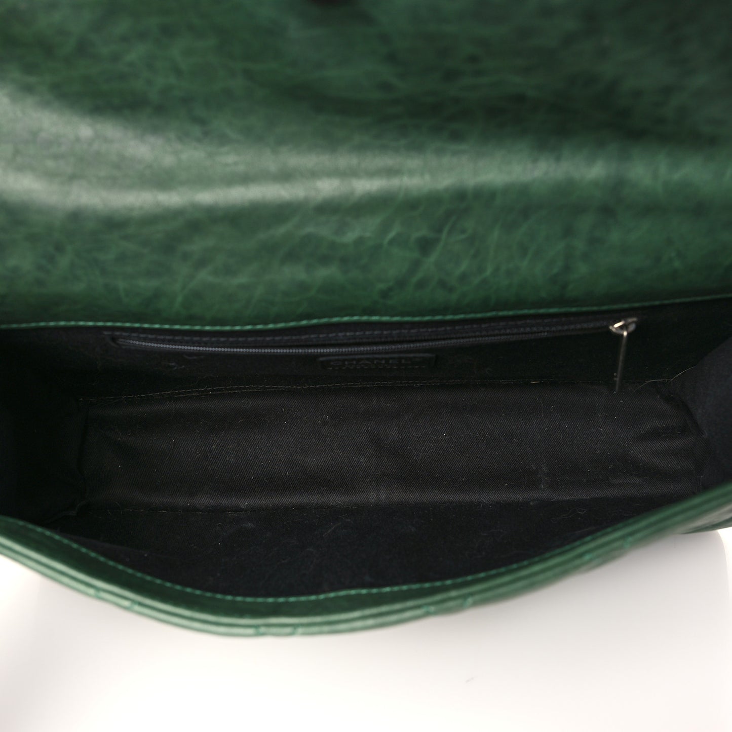 Washed Lambskin Quilted Maxi Take Away Flap Green