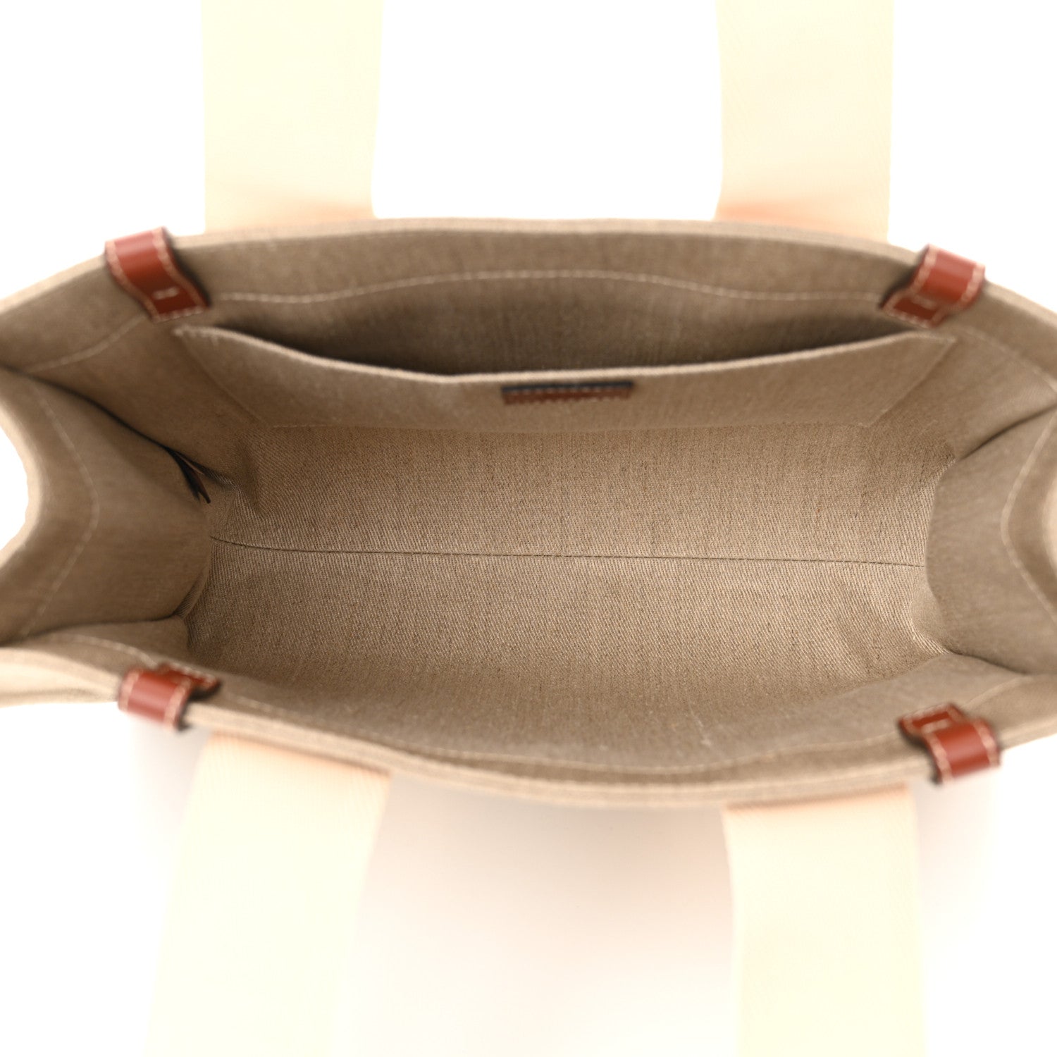 Chloe Linen Calfskin Medium Woody Ribbon Tote White Brown 5 of 10