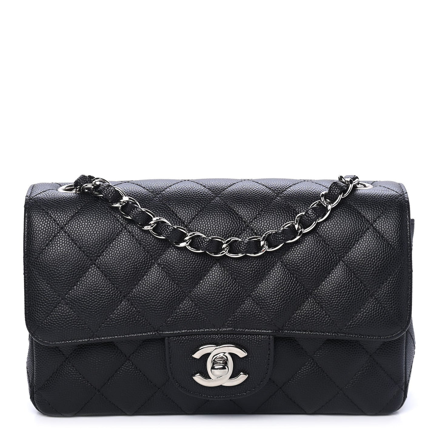 Caviar Quilted Mini Rectangular Flap Black