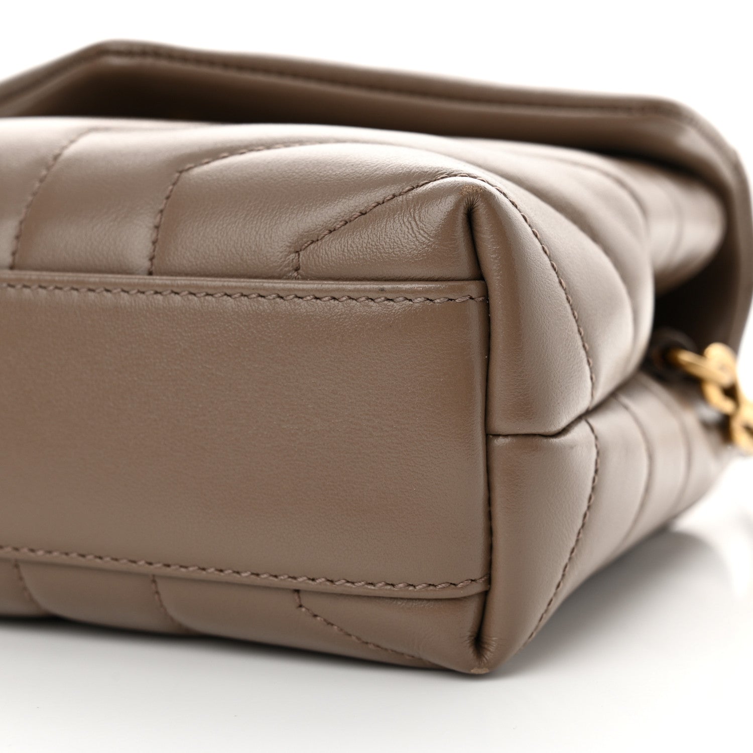 Saint Laurent Calfskin Y Quilted Monogram Toy Loulou Crossbody Bag Dark Beige 10 of 13