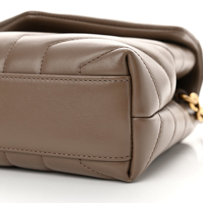 Saint Laurent Calfskin Y Quilted Monogram Toy Loulou Crossbody Bag Dark Beige 10 of 13