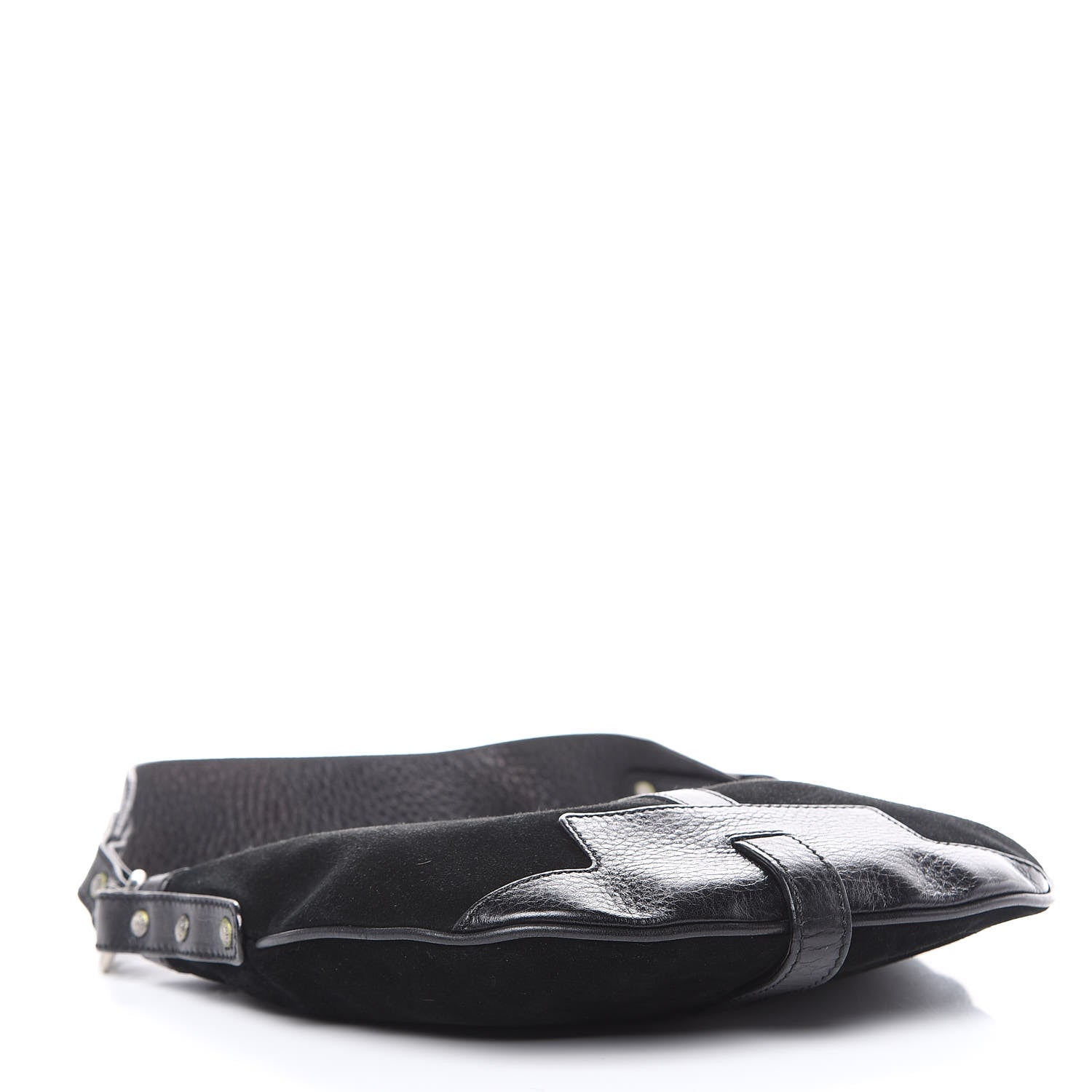 Burberry Calfskin Suede Hobo Black 4 of 9