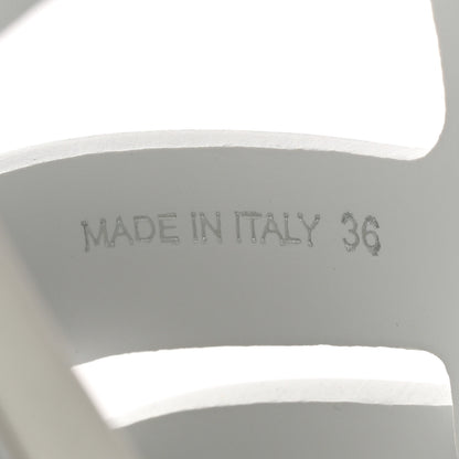 Prada Foam Rubber Metal Triangle Logo Monolith 55mm Cage Sandals 36 White 9 of 12