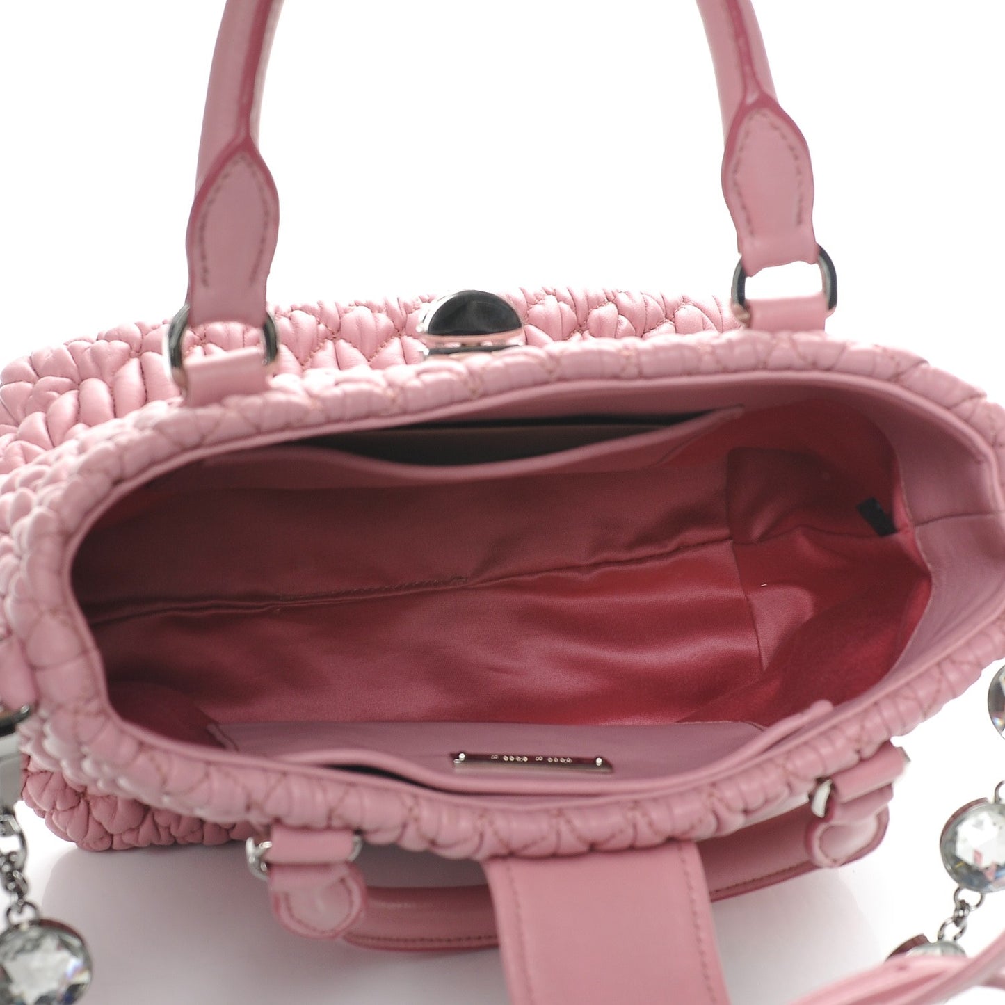 Nappa Matelasse Swarovski Crystal Tote Rosa
