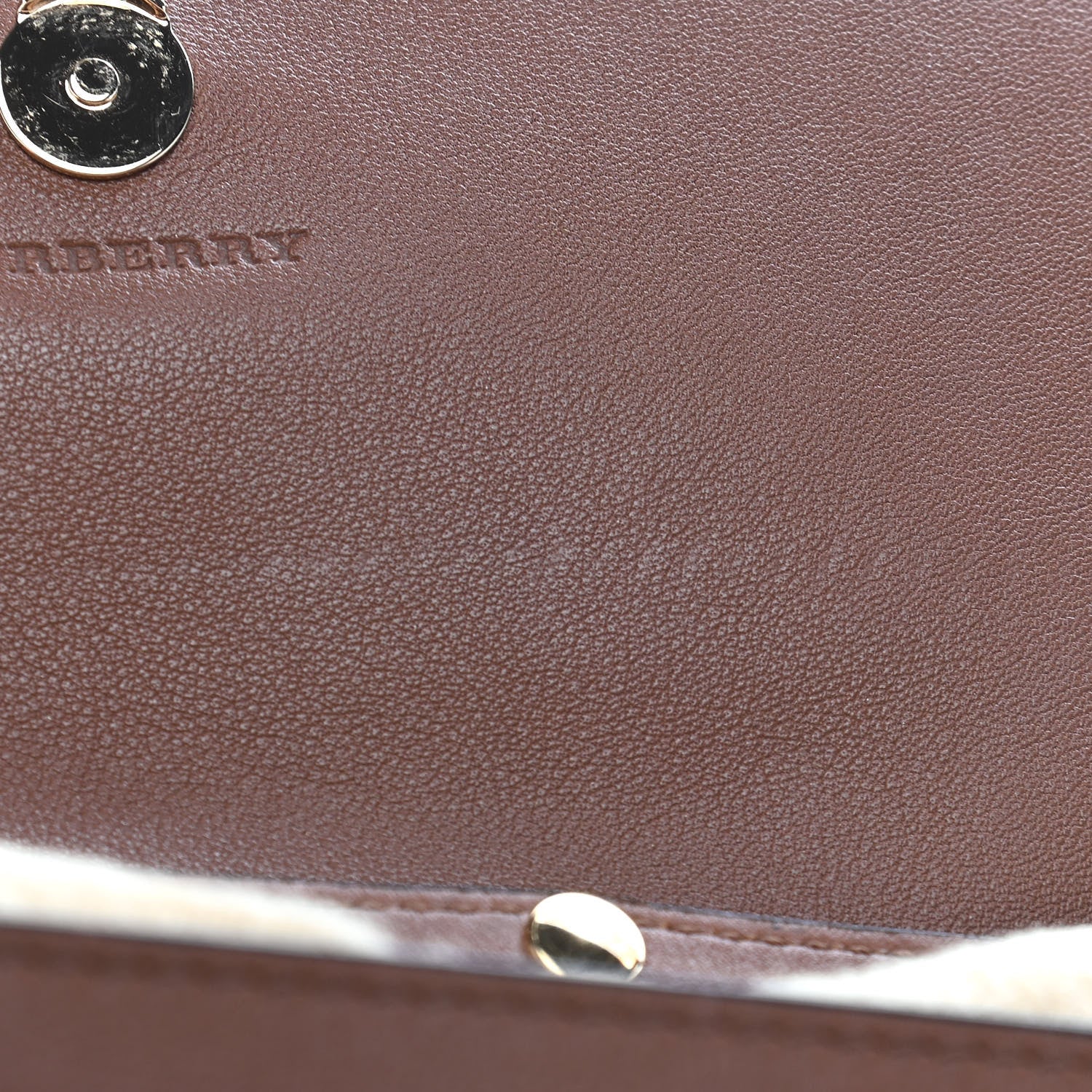 Burberry Calfskin Horseferry Check Henley Wallet On Chain Tan 12 of 14
