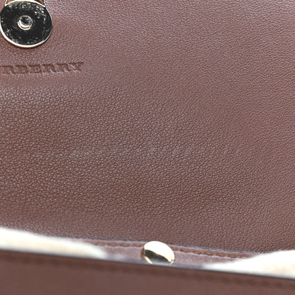 Burberry Calfskin Horseferry Check Henley Wallet On Chain Tan 12 of 14