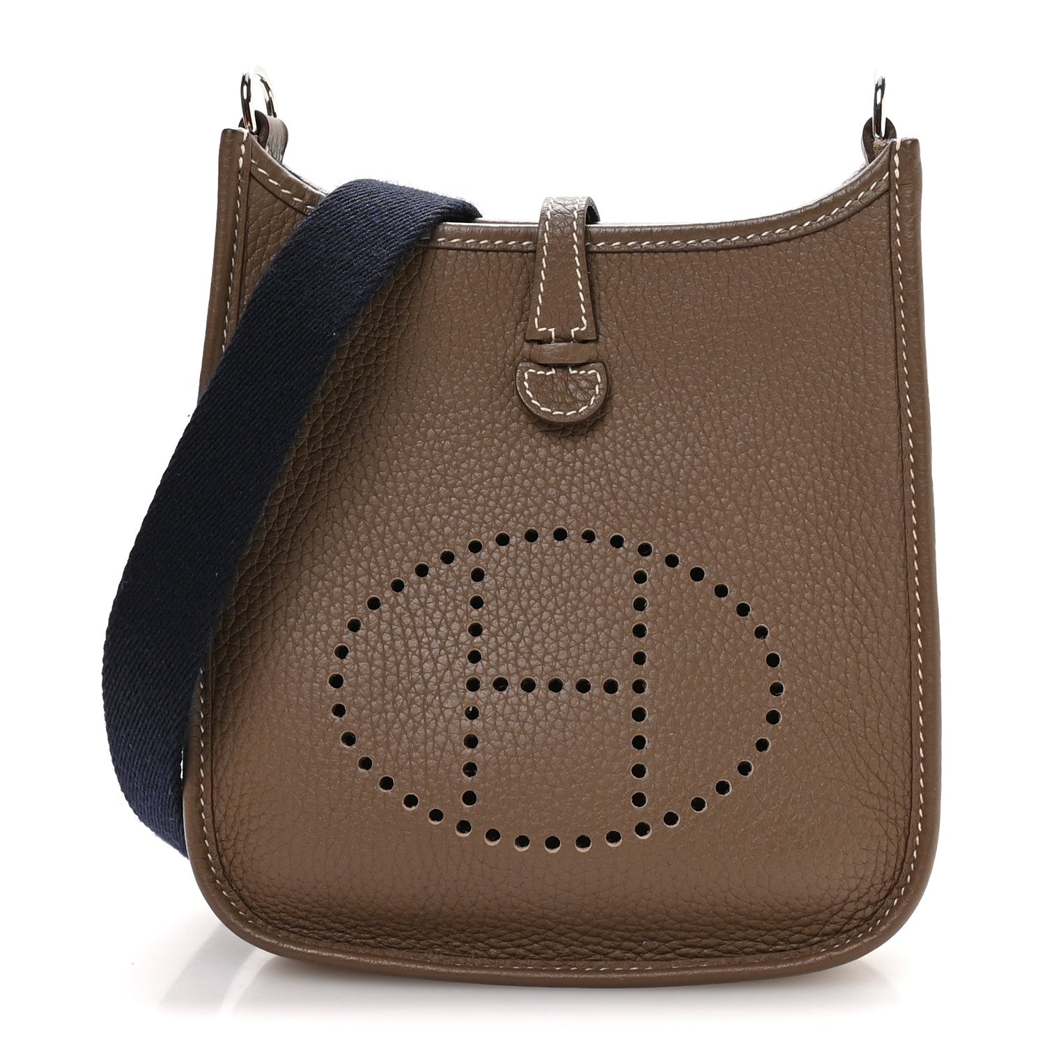 Hermes Taurillon Clemence Amazone Evelyne TPM Etoupe Bleu Indigo 1 of 11