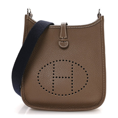 Hermes Taurillon Clemence Amazone Evelyne TPM Etoupe Bleu Indigo 1 of 11