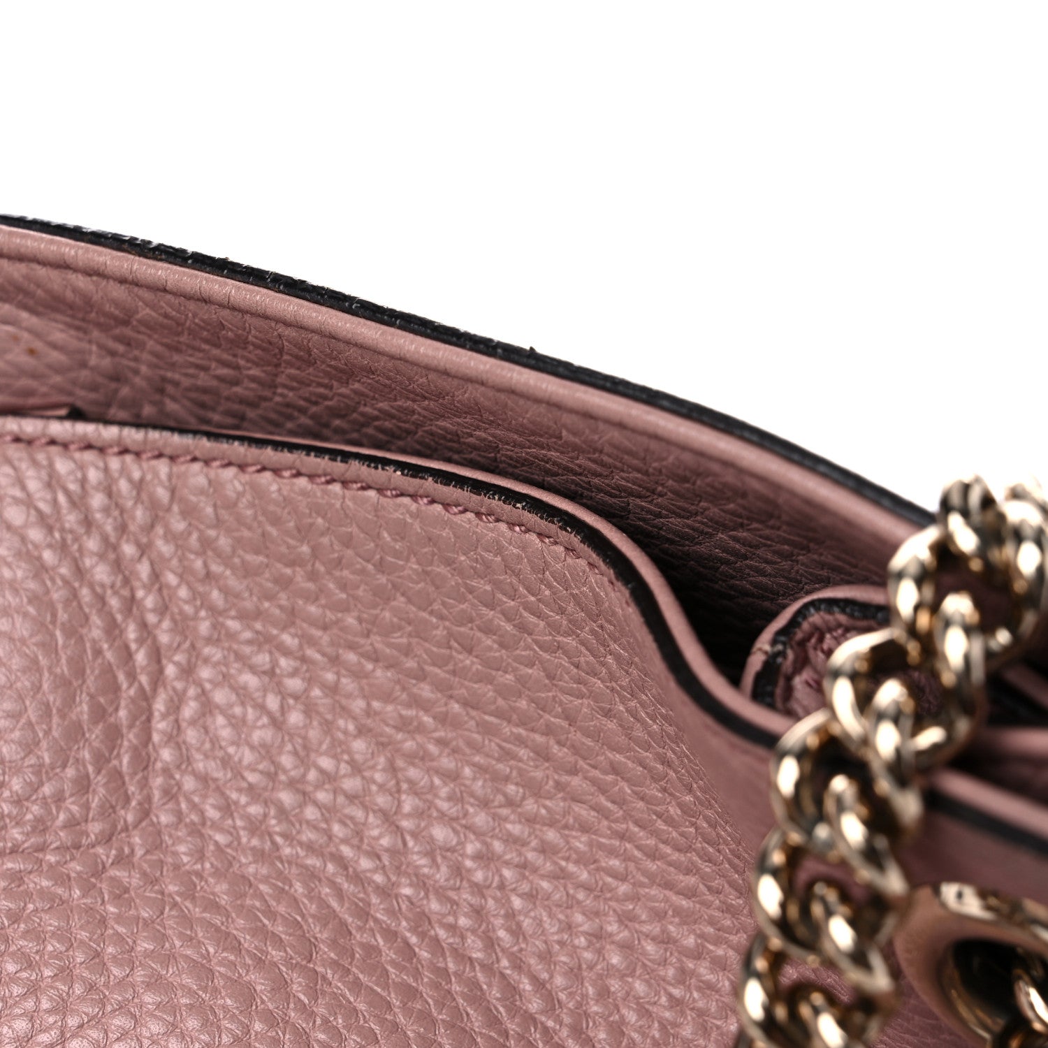Gucci Pebbled Calfskin Medium Soho Chain Shoulder Bag Dark Cipria 23 of 23