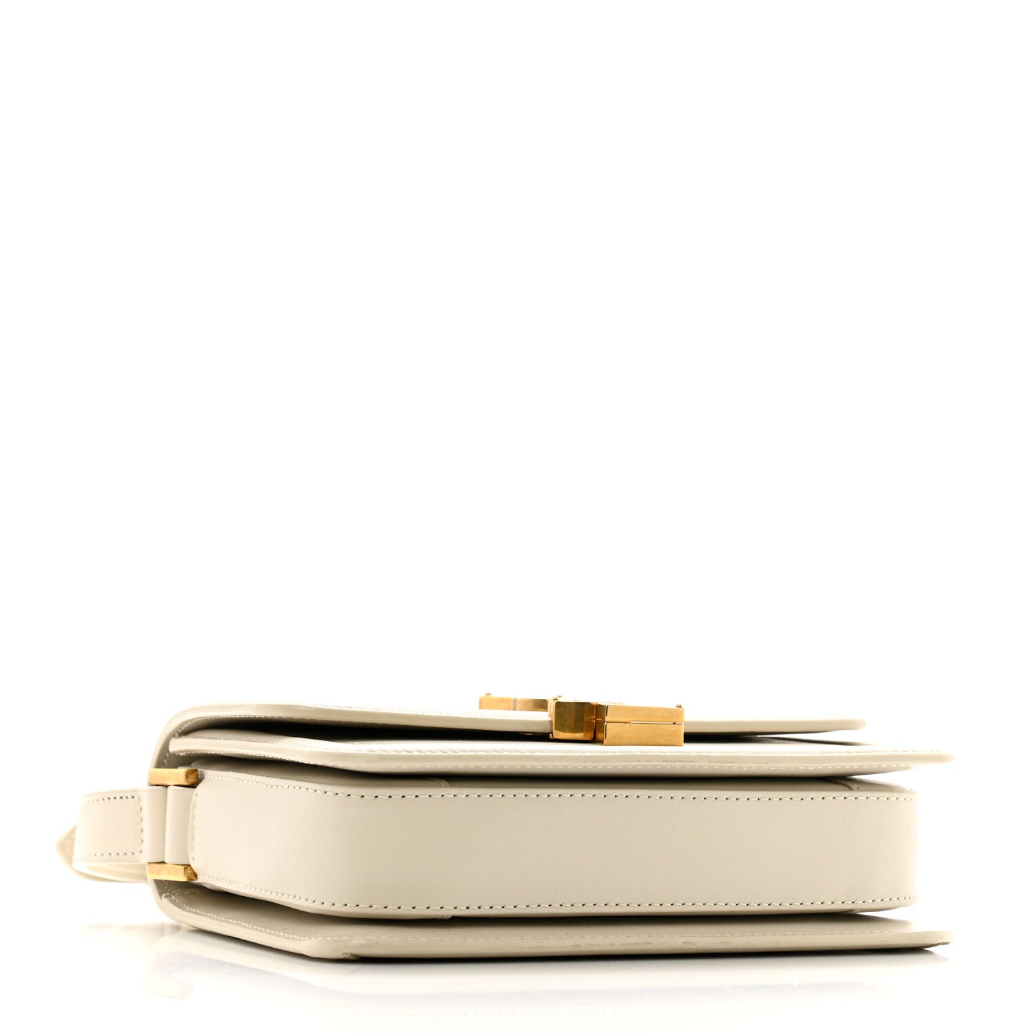 Saint Laurent Smooth Calfskin Monogram Small Solferino Satchel  Blanc Vintage 4 of 13