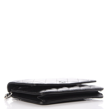 Chanel Lambskin Quilted Wallet On Chain WOC Black 4 of 9