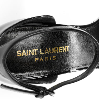 Saint Laurent Patent Calfskin Opyum 110 Sandals 38.5 Black 7 of 10