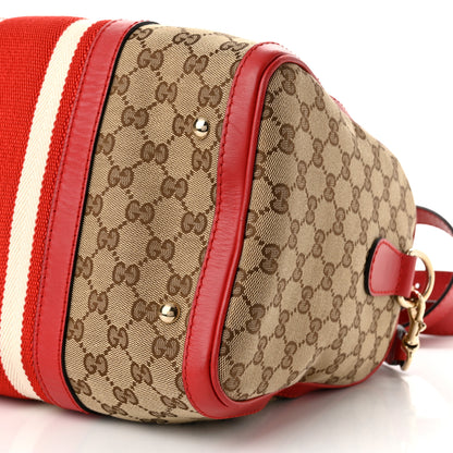 Gucci Monogram Vintage Web Medium Boston Red 9 of 9
