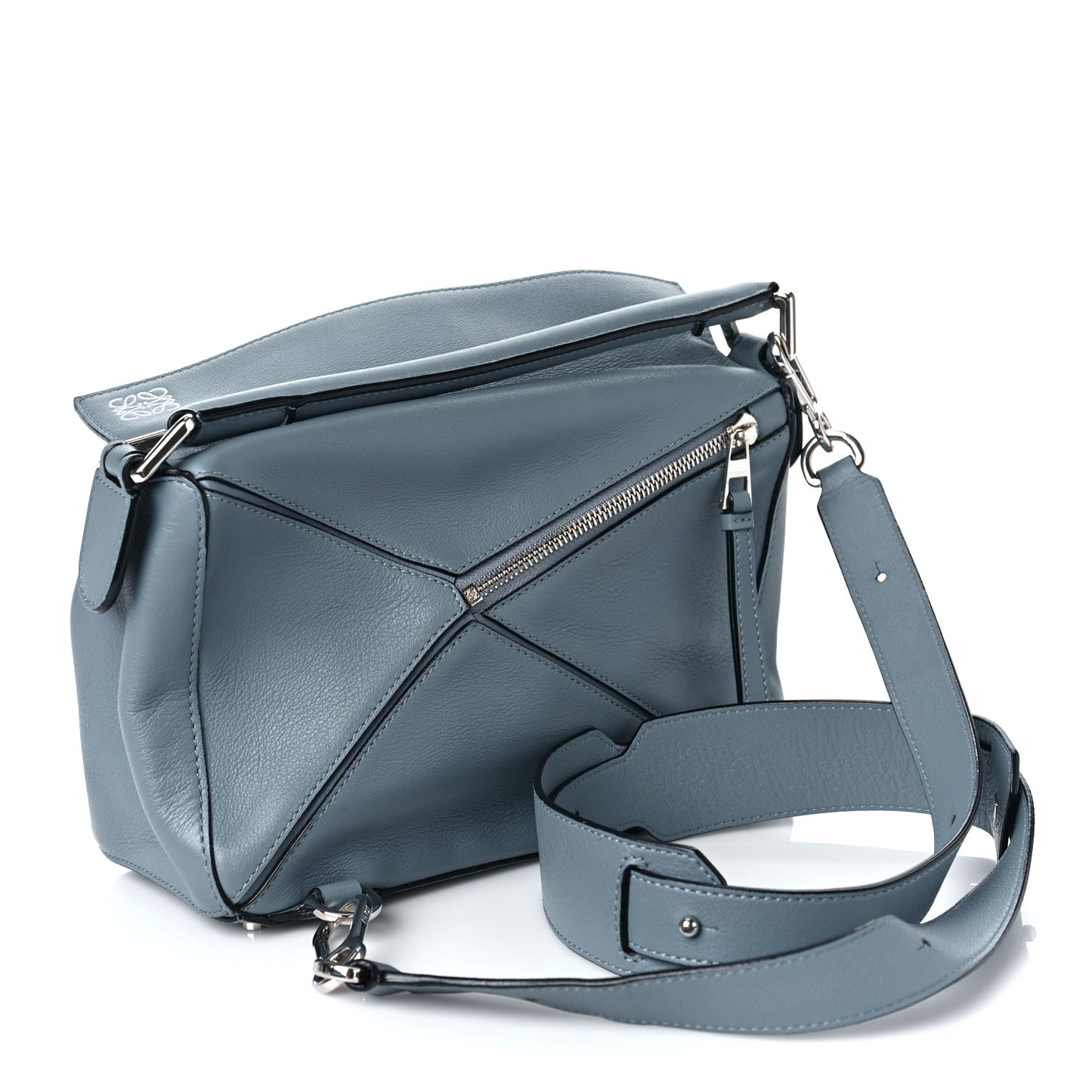 Calfskin Small Puzzle Bag Stone Blue