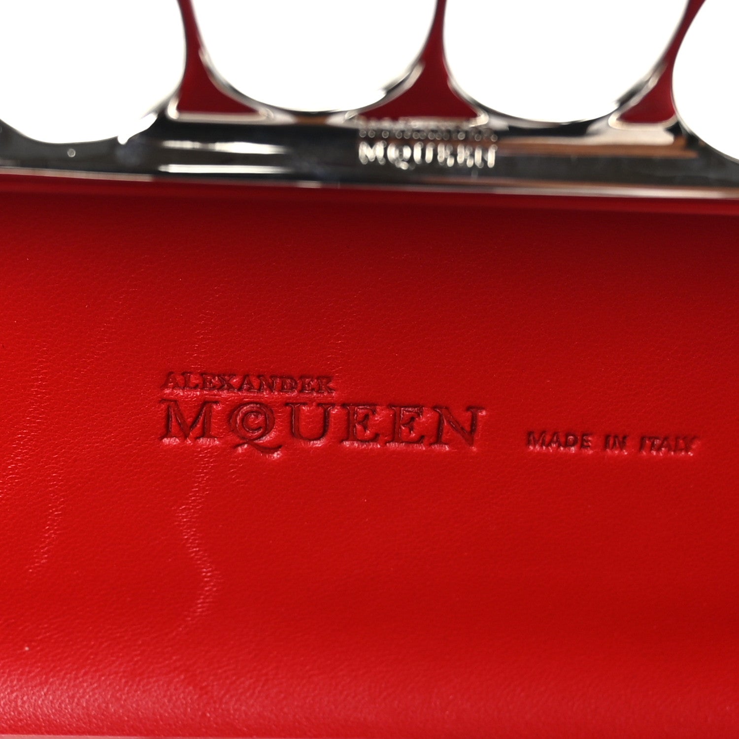 Alexander McQueen Patent Skull Knuckle Clutch Red 6 of 10