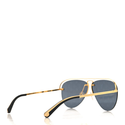 Louis Vuitton Metal Monogram Grease Sunglasses Z1172E Gold 4 of 6