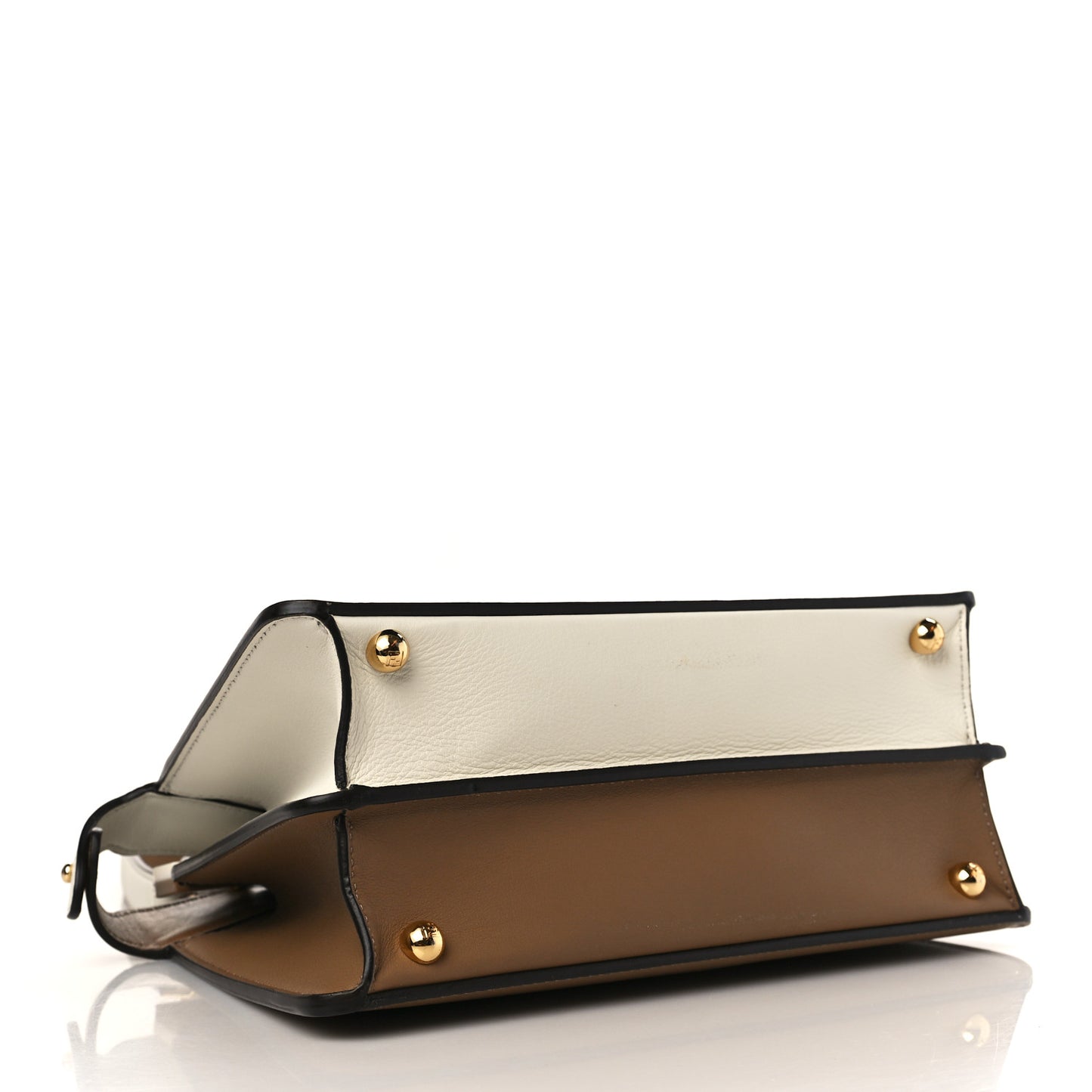 Vitello Seta Nappa Plexiglass Bi-Color Small Peekaboo I SEE U Satchel White Ice Sand