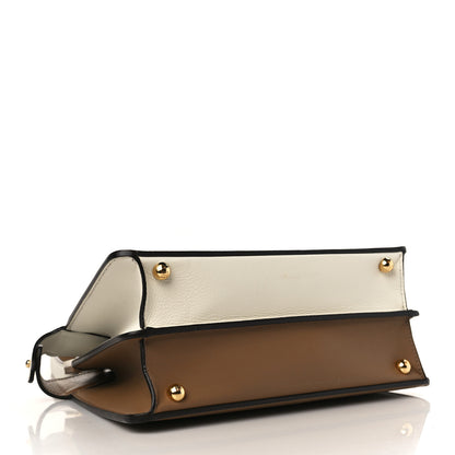 Fendi Vitello Seta Nappa Plexiglass Bi-Color Small Peekaboo I SEE U Satchel White Ice Sand 4 of 10