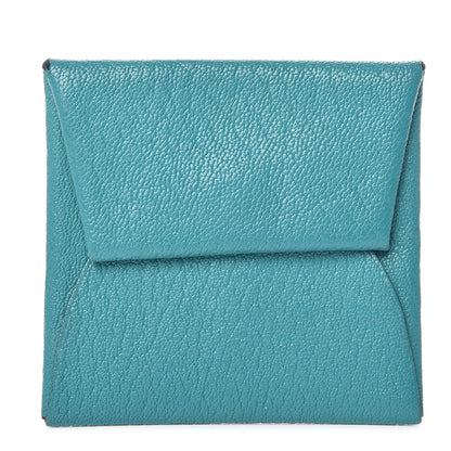 Hermes Chevre Mysore Bastia Coin Purse Bleu Paon 1 of 10
