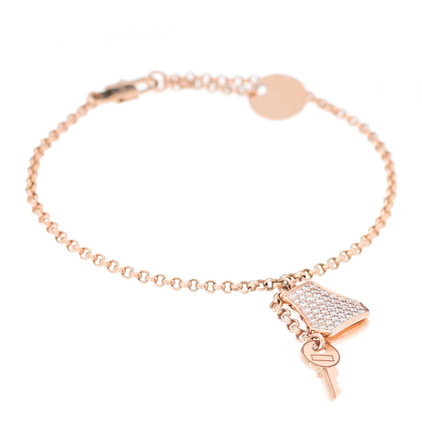 18K Rose Gold Diamond PM Kelly Clochette Bracelet SH