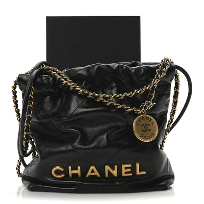 Chanel Shiny Calfskin Quilted Mini Chanel 22 Black 10 of 10