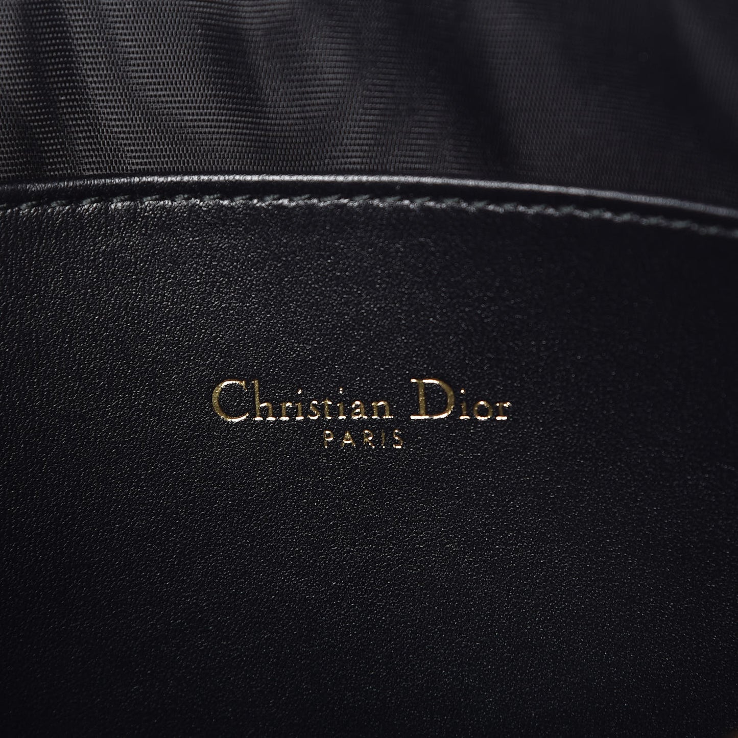 Crinkled Calfskin J'Adior Flat Clutch Black