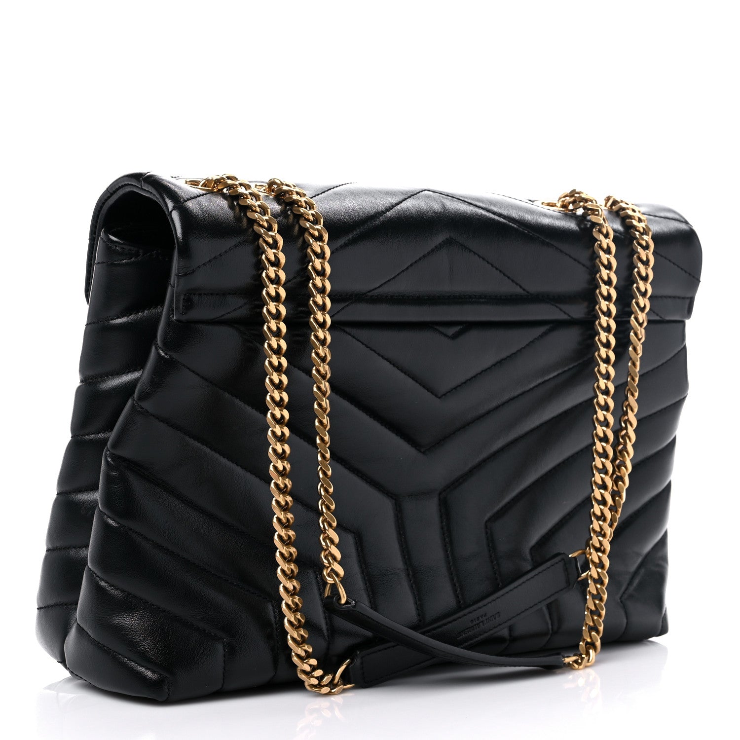 Saint Laurent Calfskin Y Quilted Monogram Medium Loulou Chain Satchel Black 2 of 18