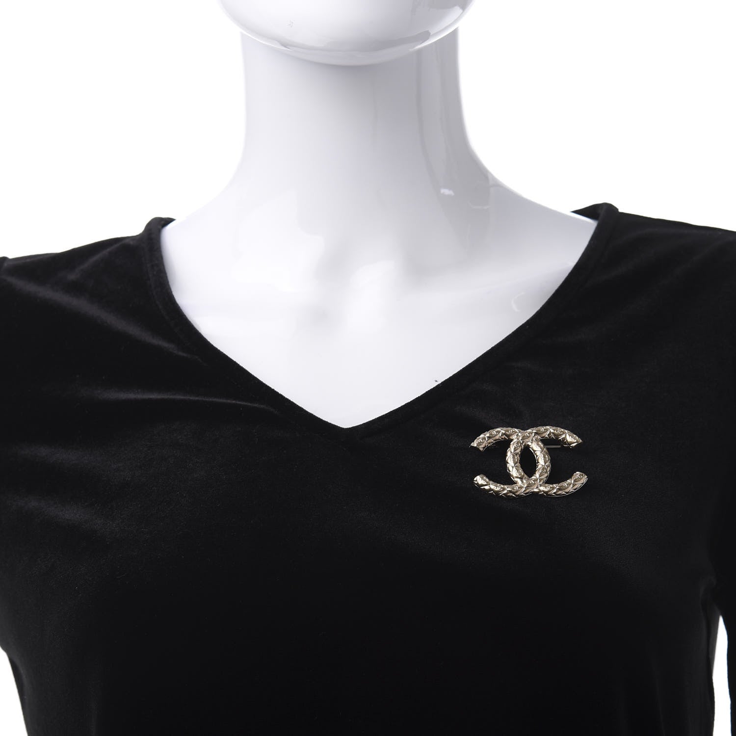 Chanel Metal CC Diamond Quilted Brooch Light Gold 2 of 5