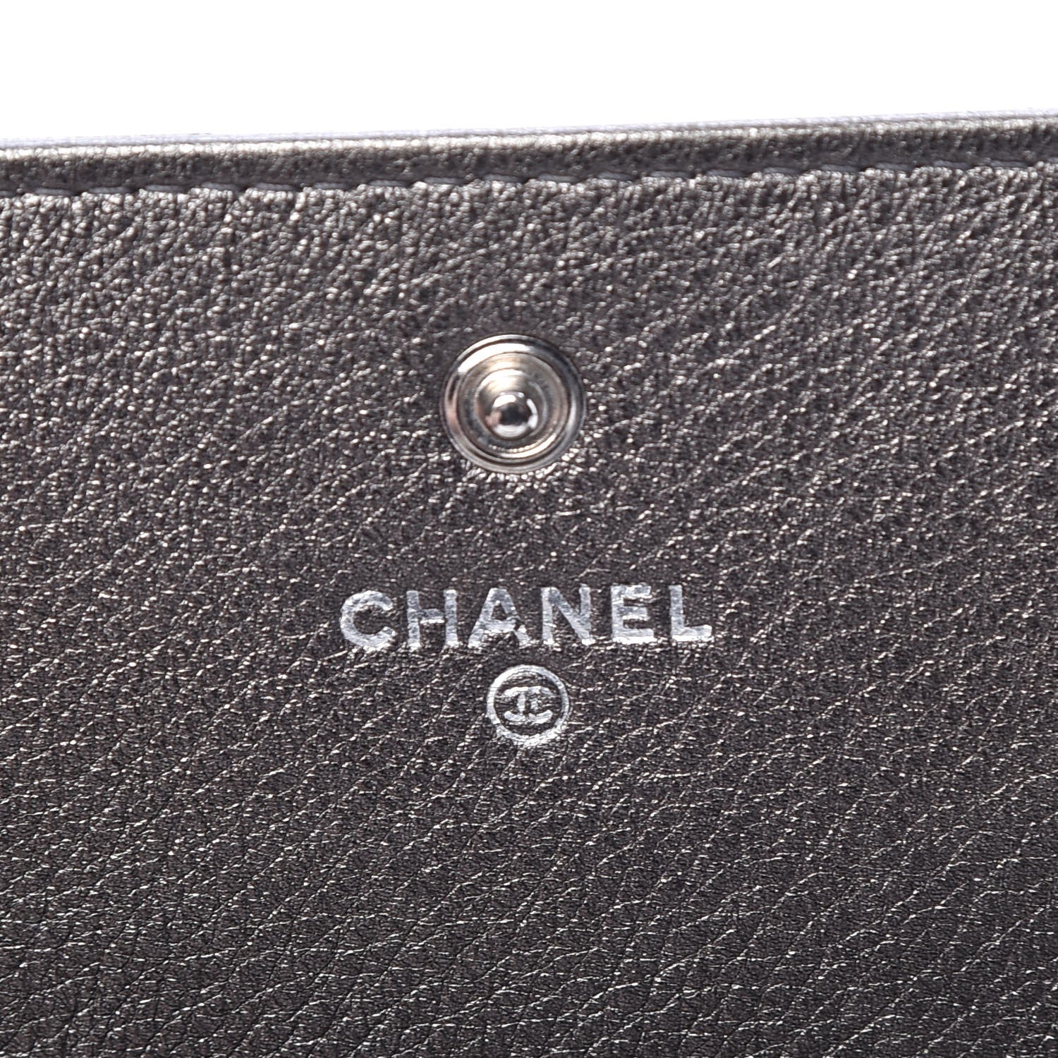 Chanel Calfskin Quilted Diamond CC Large Gusset Flap Wallet Dark Silver 6 of 9