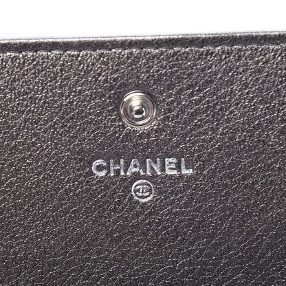 Chanel Calfskin Quilted Diamond CC Large Gusset Flap Wallet Dark Silver 6 of 9