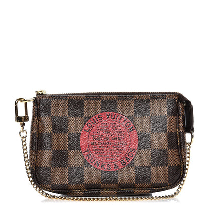 Louis Vuitton Damier Ebene Complice Trunks and Bags Mini Pochette Accessories Red 1 of 9