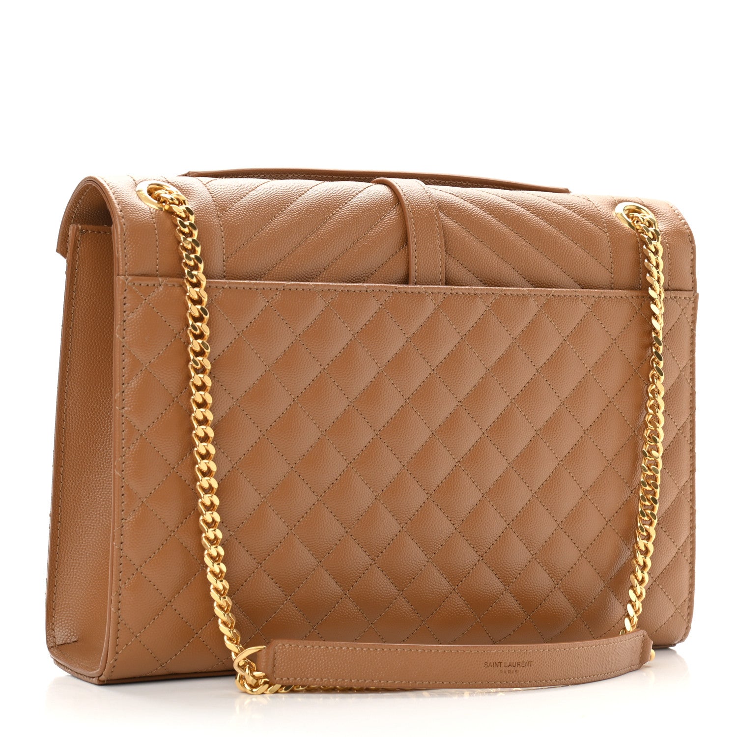 Saint Laurent Grain De Poudre Textured Mixed Matelasse Triquilt Large Monogram Satchel Dune 2 of 8